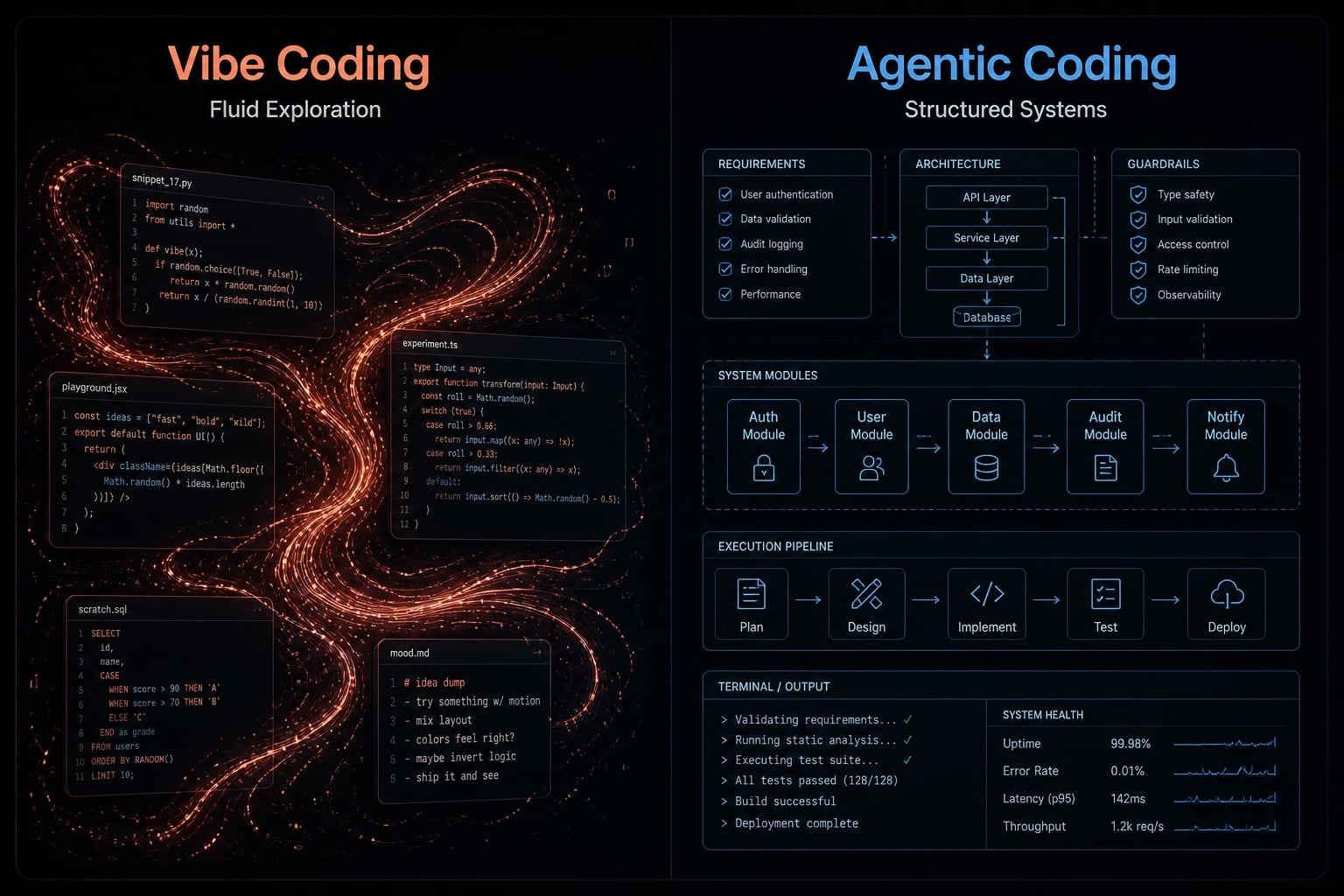 Agentic coding vs vibe coding: A practical guide for developers
