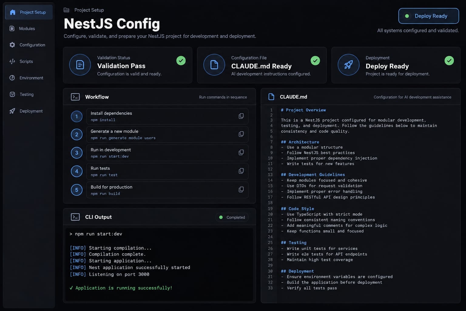 Claude Code with NestJS: Setup, workflows and CLAUDE.md guide