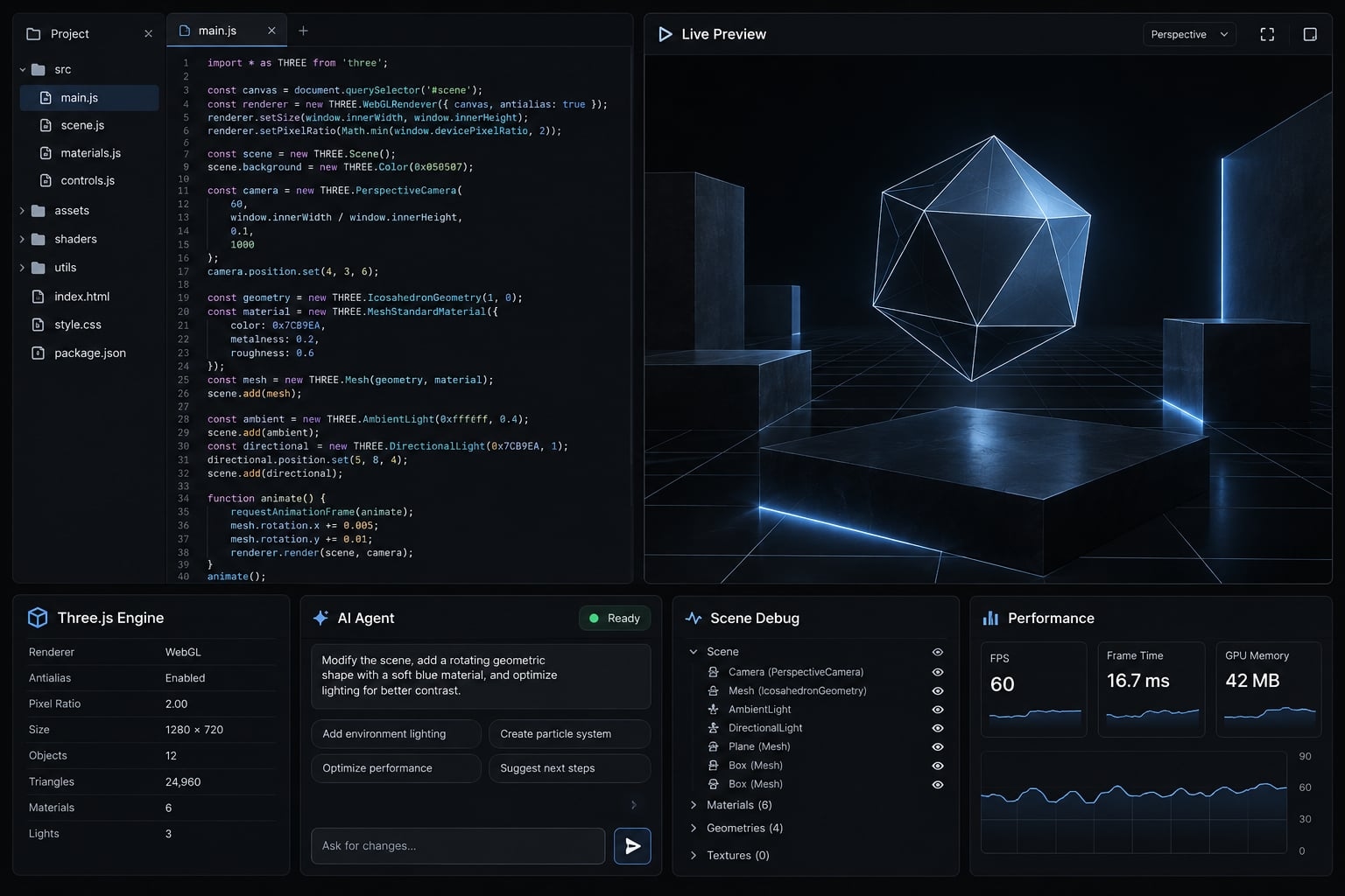 Vibe coding with Three.js: Build 3D web projects with AI