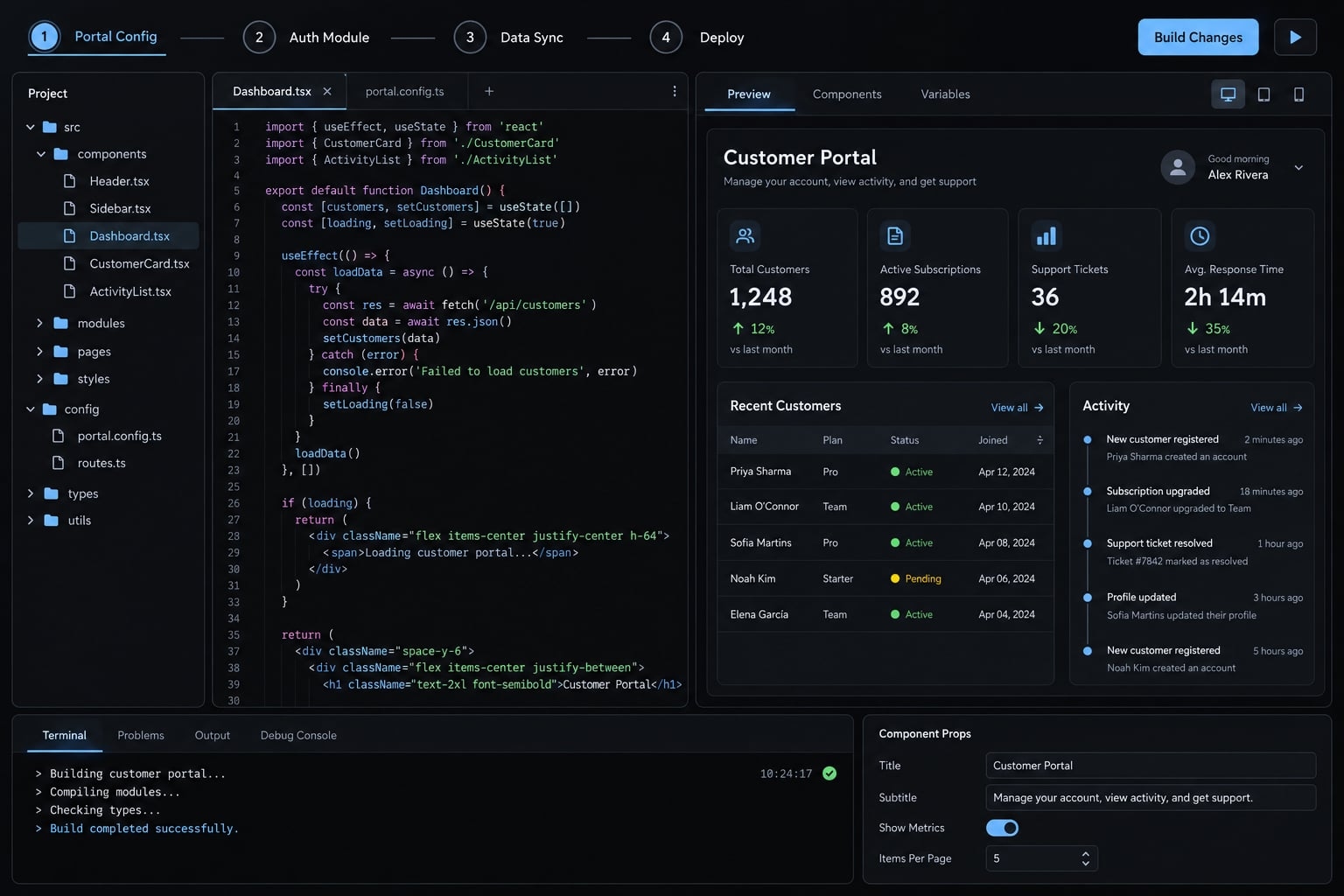 Vibe coding a customer portal: Process, tools and checklist